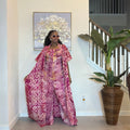 2-Piece Adire Crepe Jumpsuit and Kimono Set