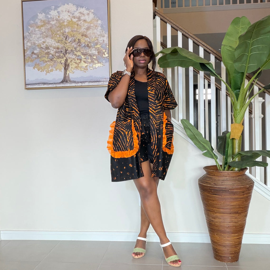 Ankara Kimono & Knicker Set: African Print Boho Lounge Outfit
