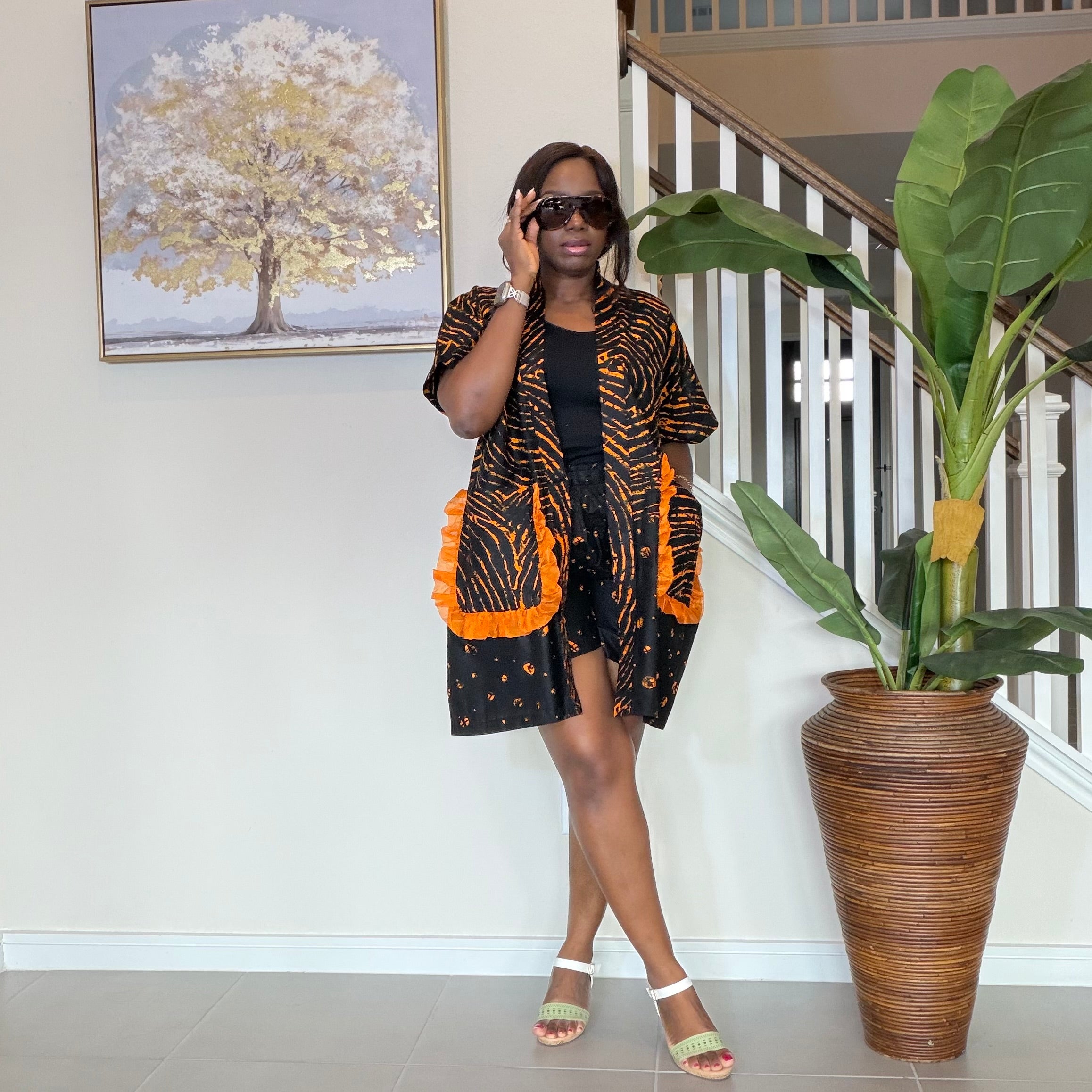 Ankara Kimono & Knicker Set: African Print Boho Lounge Outfit