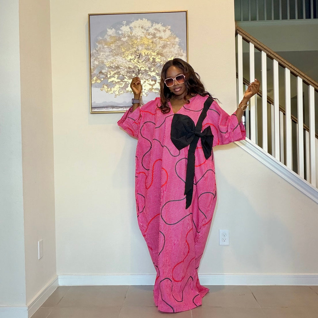 Ankara Bubu Dress with Statement Bow