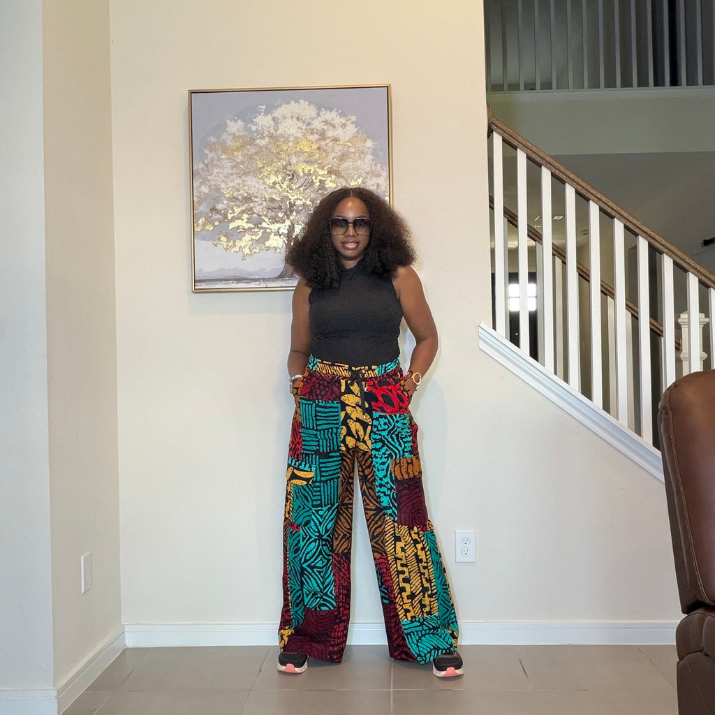 Patchwork Ankara Wide Leg Trousers