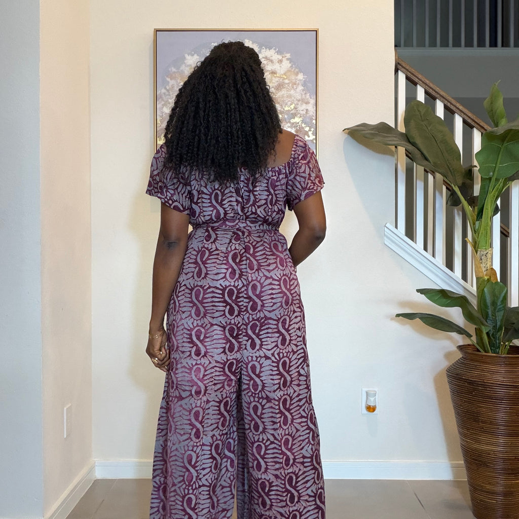 Adire Crepe Off-The-Shoulder Jumpsuit