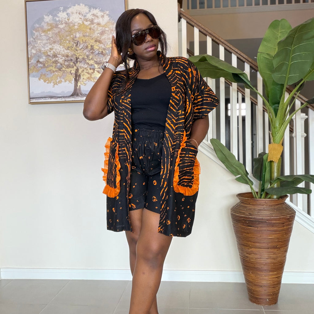 Ankara Kimono & Knicker Set: African Print Boho Lounge Outfit