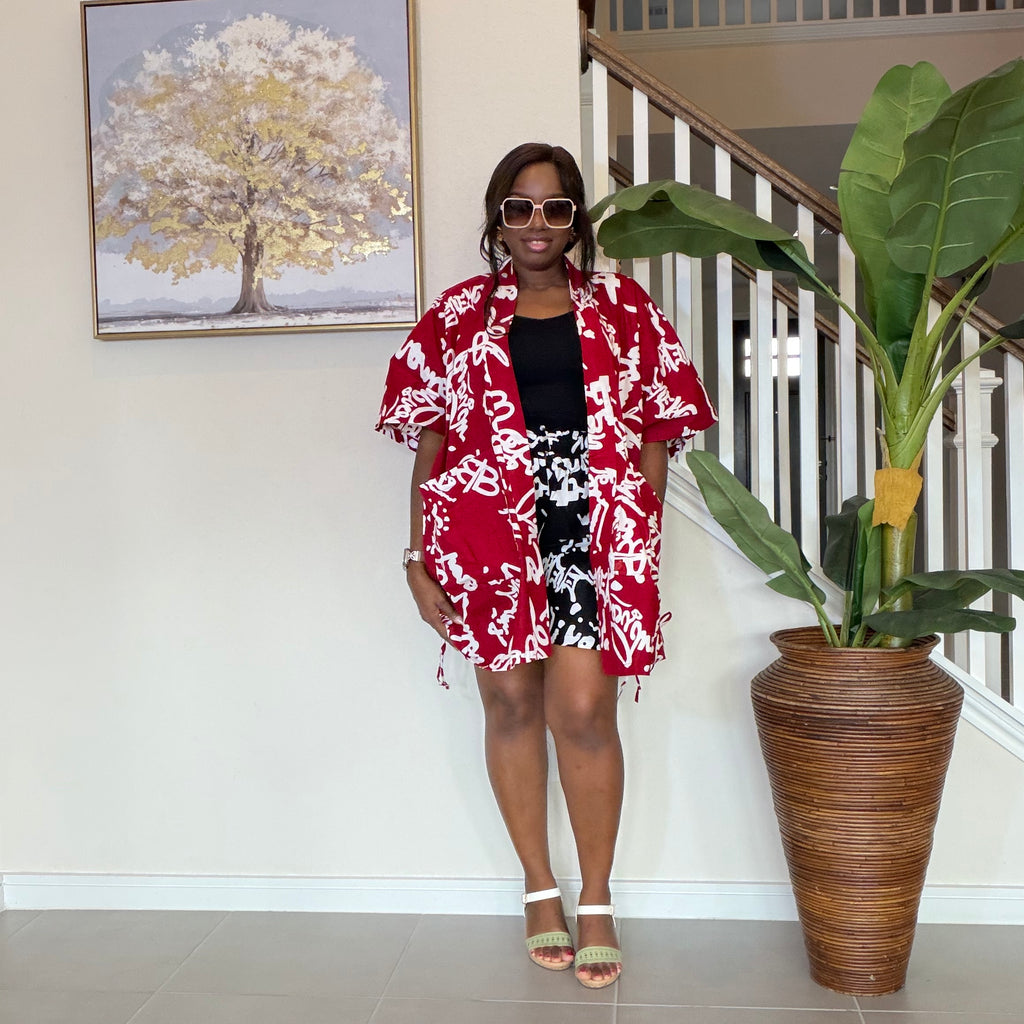 Ankara Kimono & Knicker Set: African Print Boho Lounge Outfit