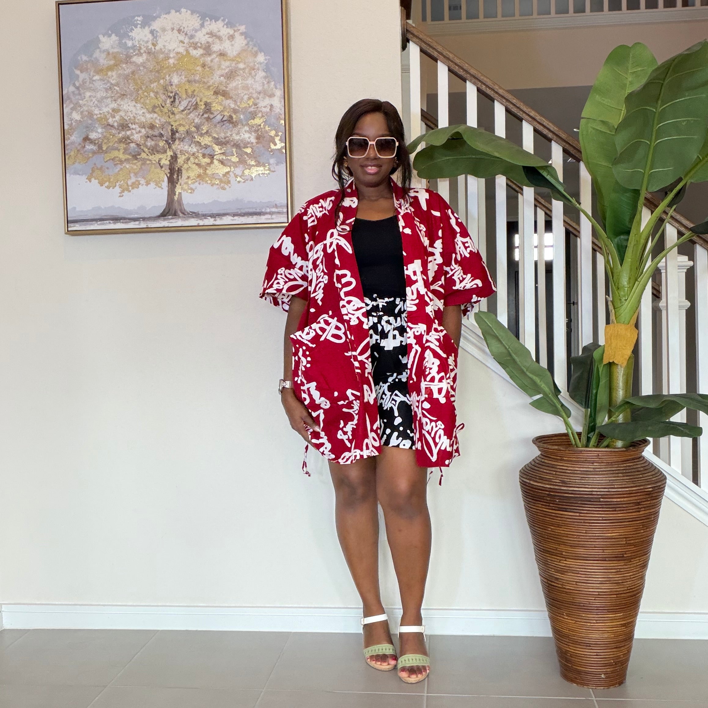 Ankara Kimono & Knicker Set: African Print Boho Lounge Outfit