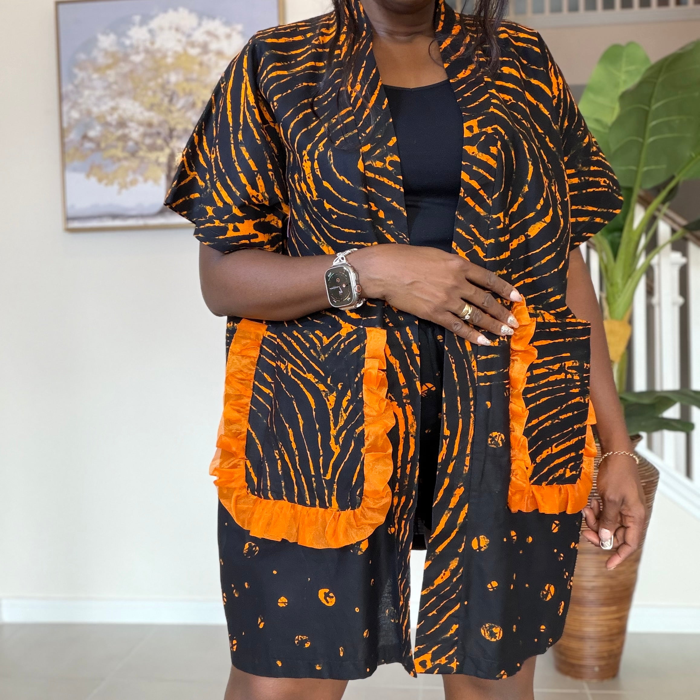 Ankara Kimono & Knicker Set: African Print Boho Lounge Outfit