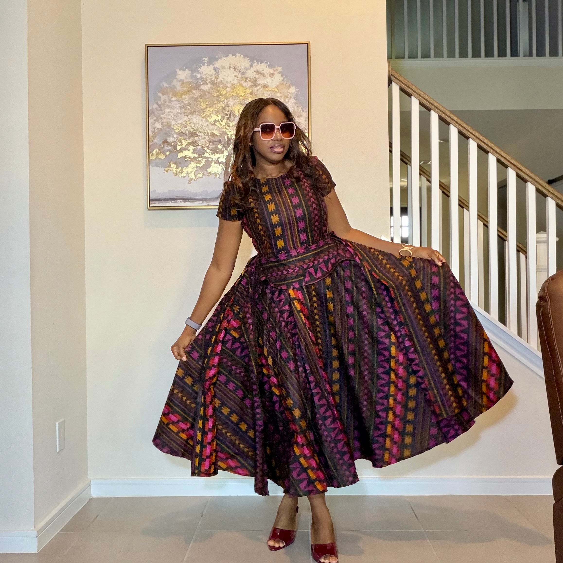 Ankara Flare Maxi Dress