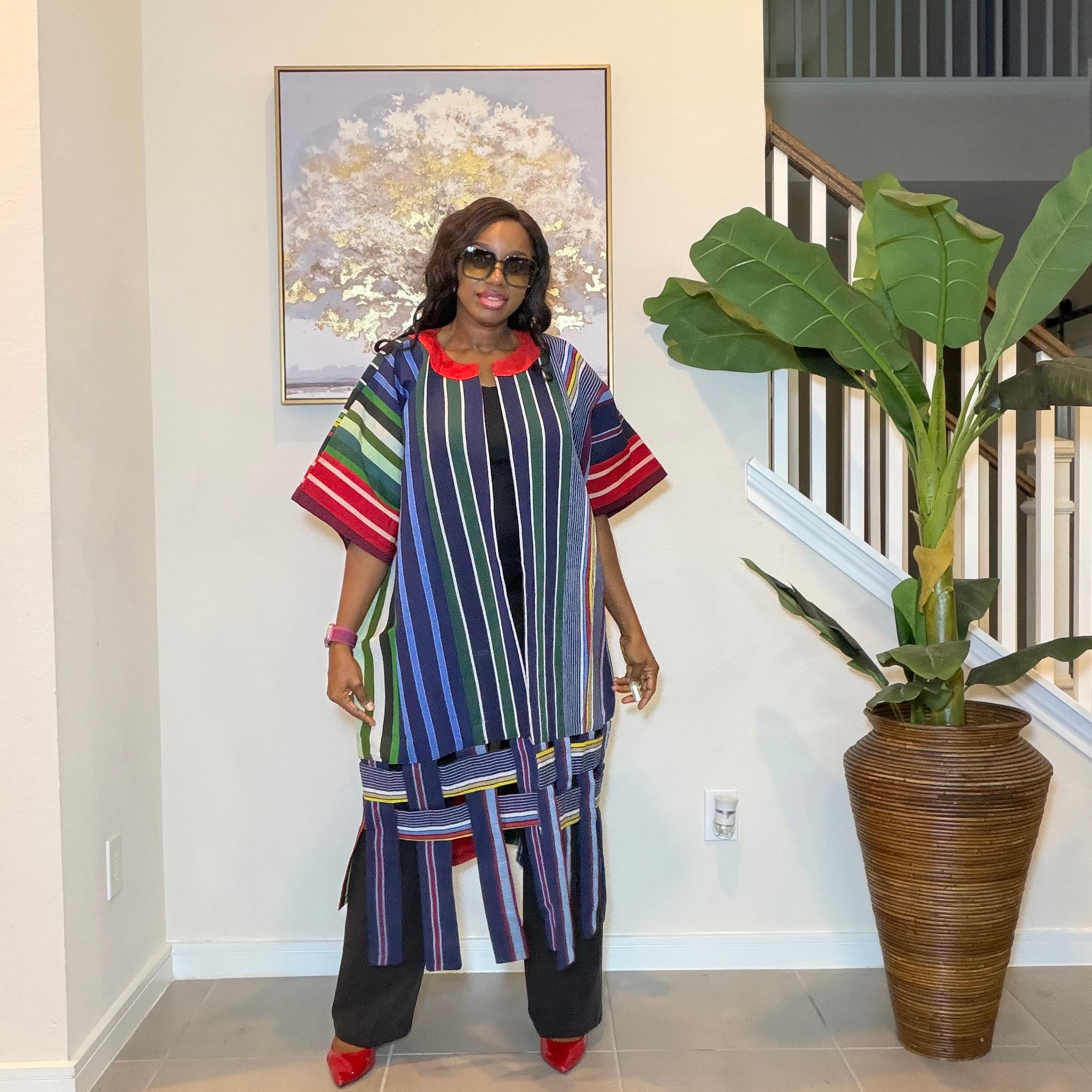 Aso Oke Kimono Jacket, Nigerian Yoruba Fabric, Boho Coat