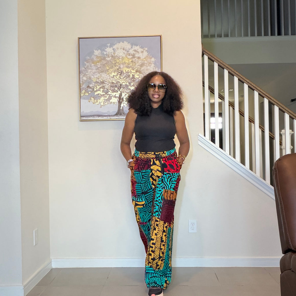 Patchwork Ankara Wide Leg Trousers