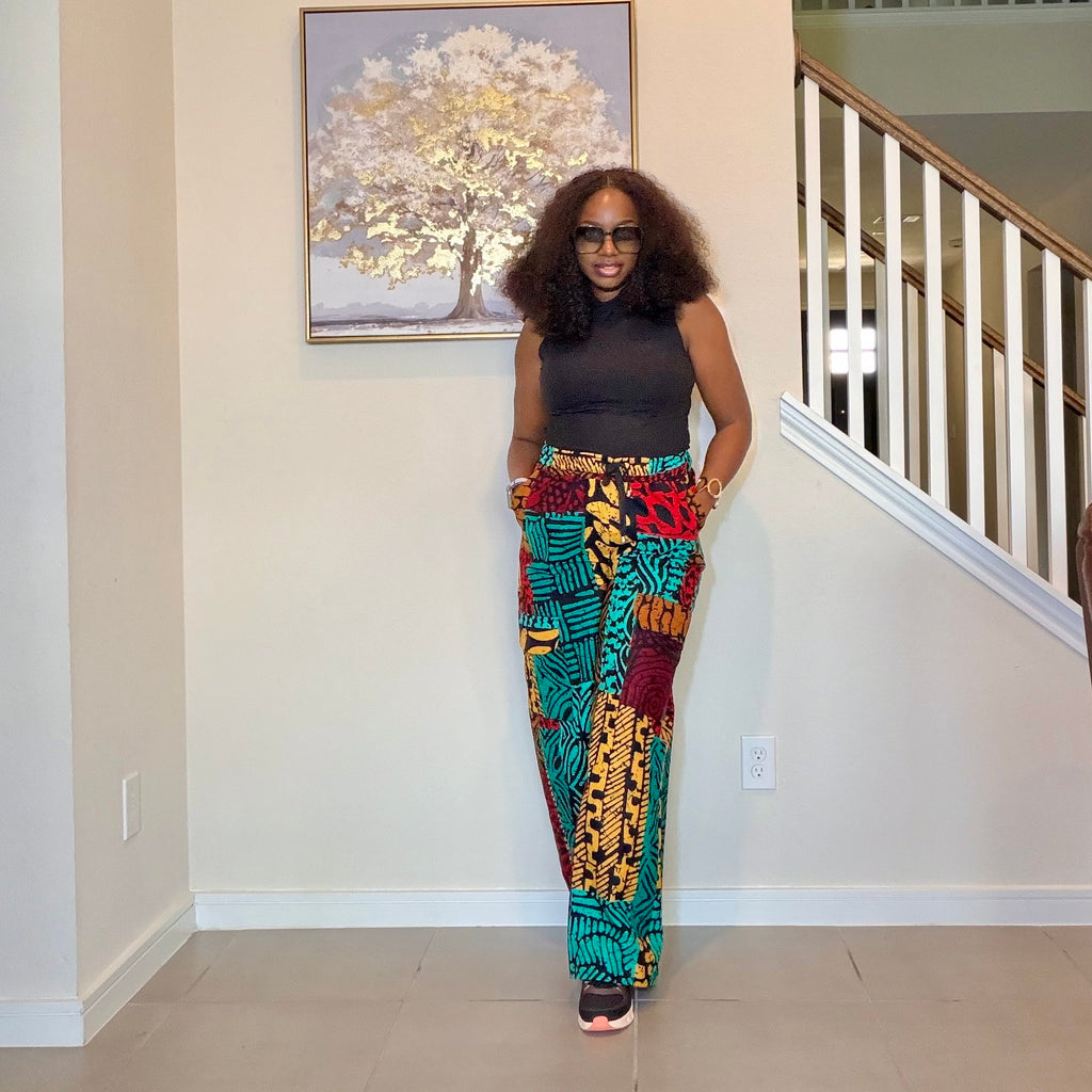 Patchwork Ankara Wide Leg Trousers