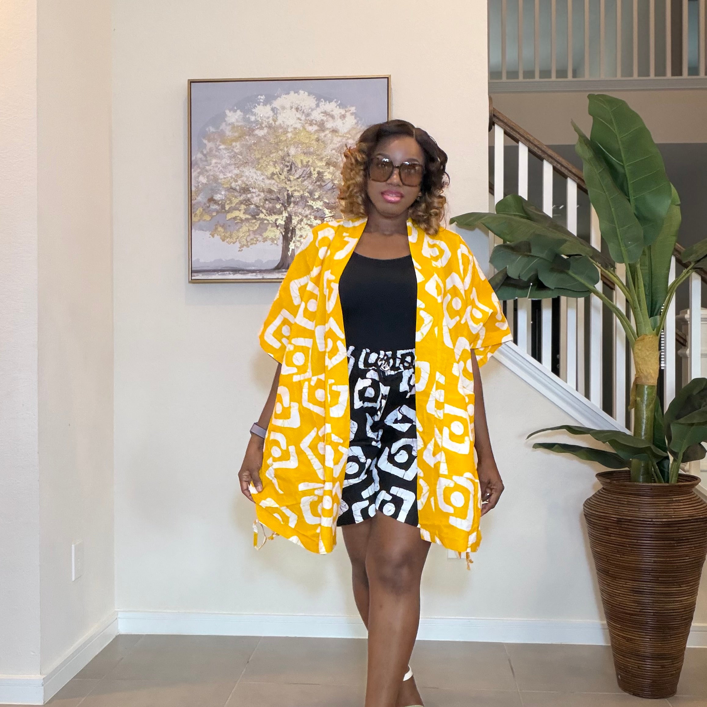 Ankara Kimono and Knicker Set: African Print Boho Lounge Outfit