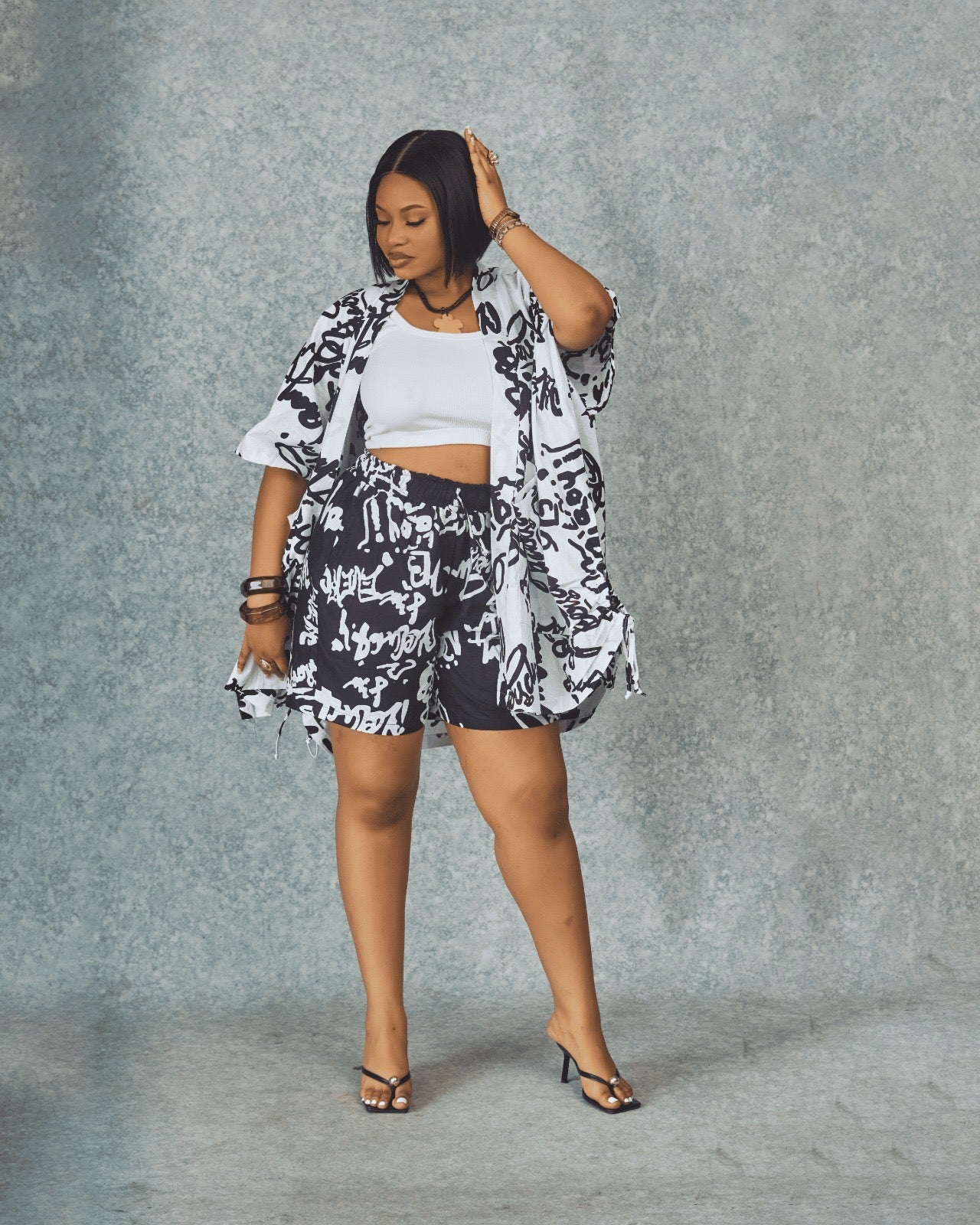 Monochrome Kimono and Knicker