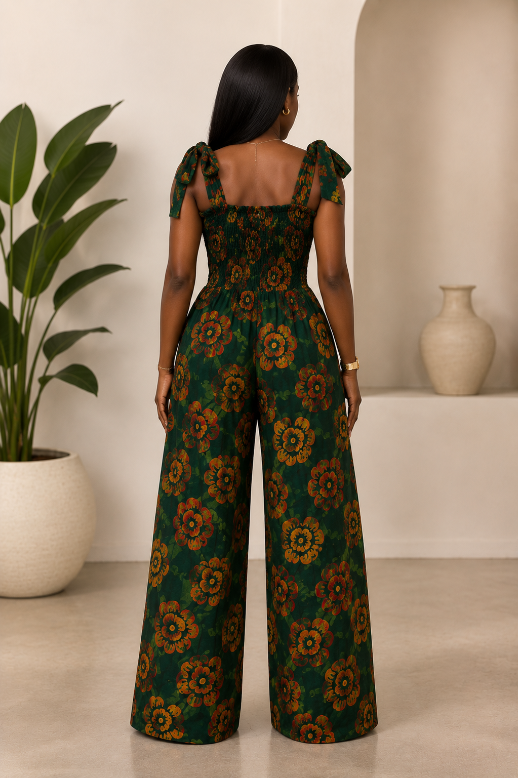 Adire Crepe Smokey Jumpsuit