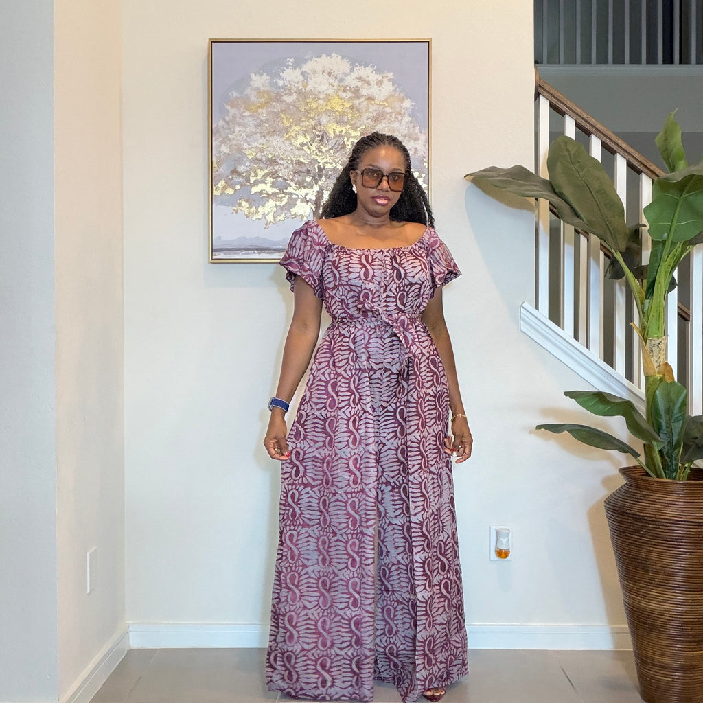 Adire Crepe Off-The-Shoulder Jumpsuit