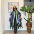 Aso Oke Kimono Jacket, Nigerian Yoruba Fabric, Boho Coat