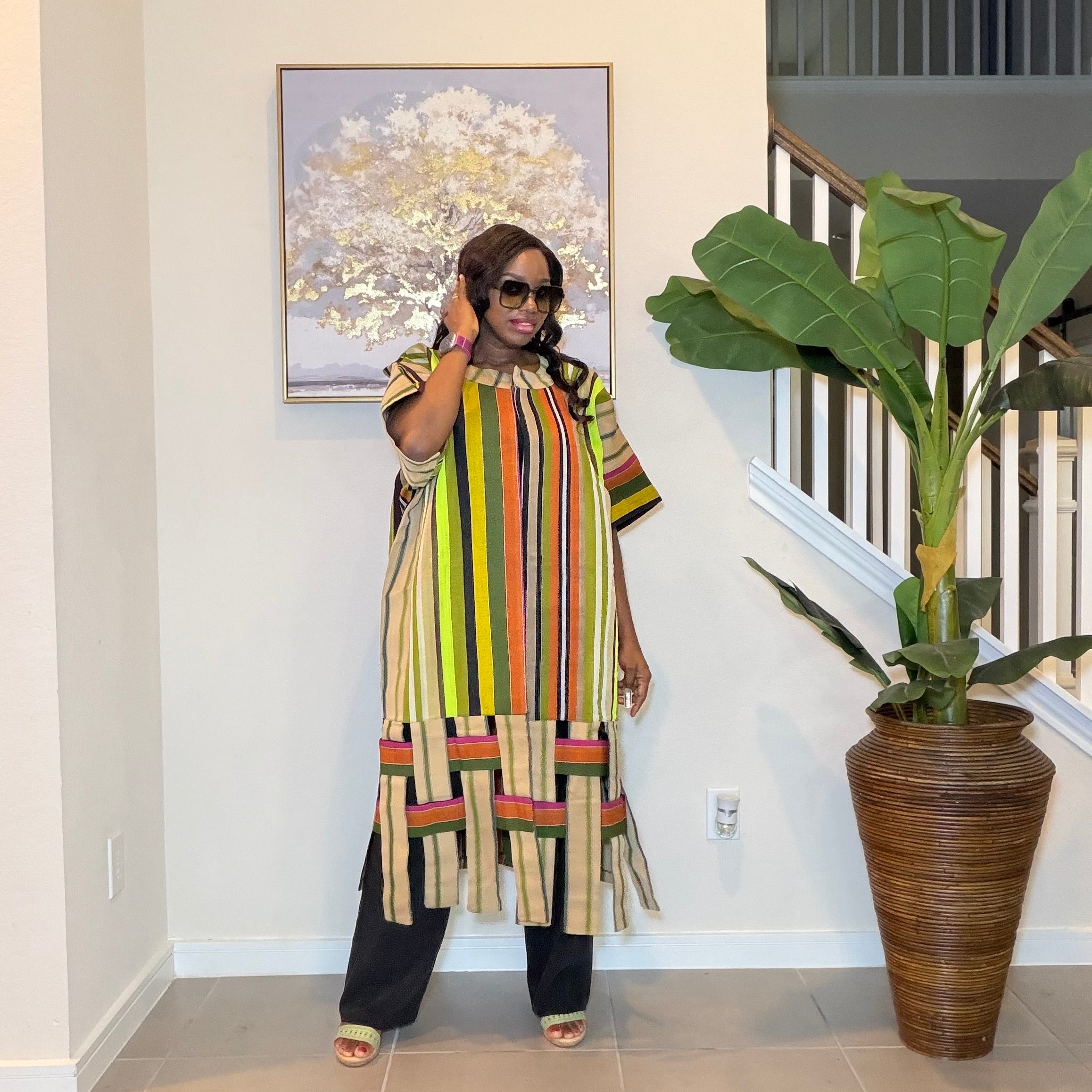 Aso Oke Kimono Jacket, Nigerian Yoruba Fabric, Boho Coat