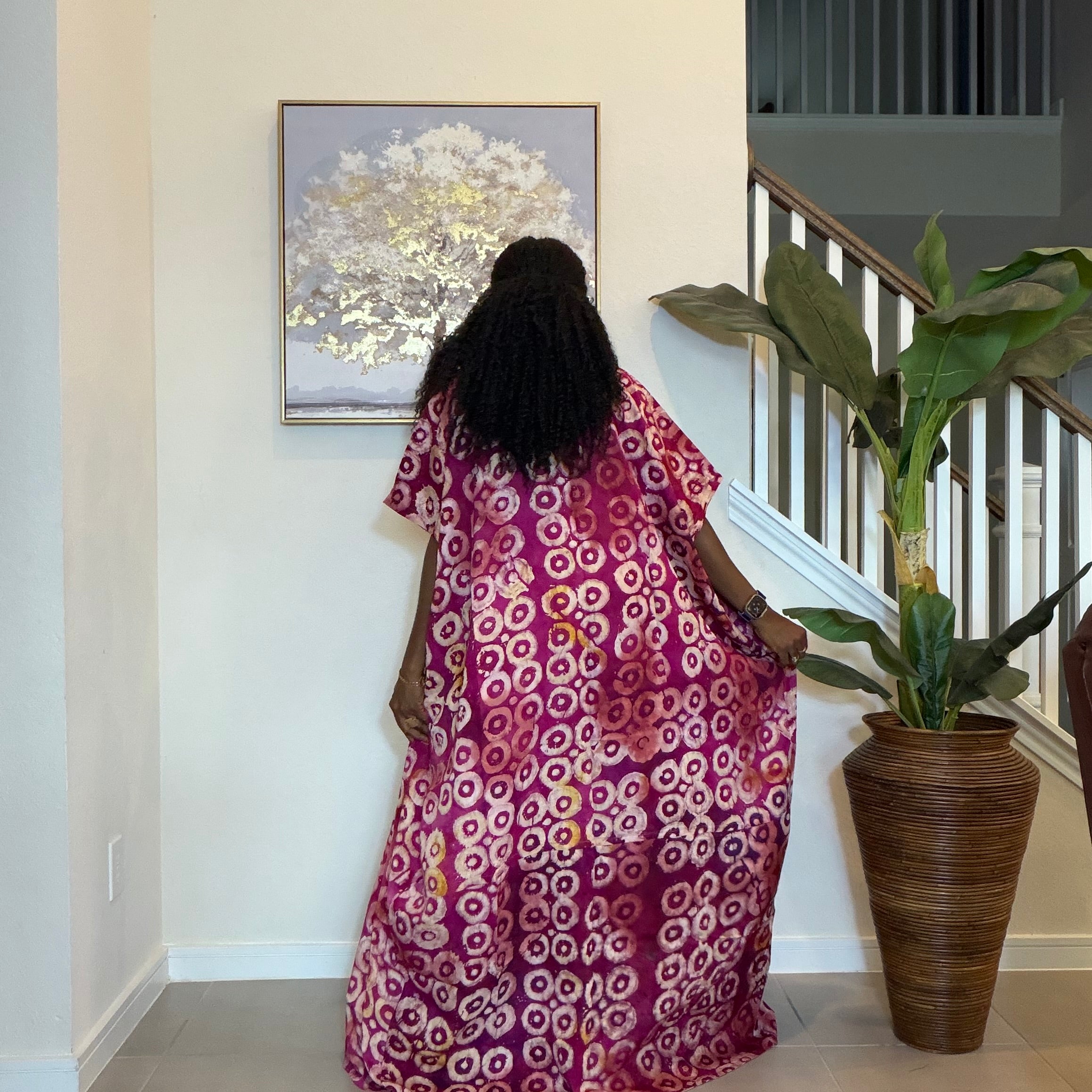 2-Piece Adire Crepe Jumpsuit and Kimono Set