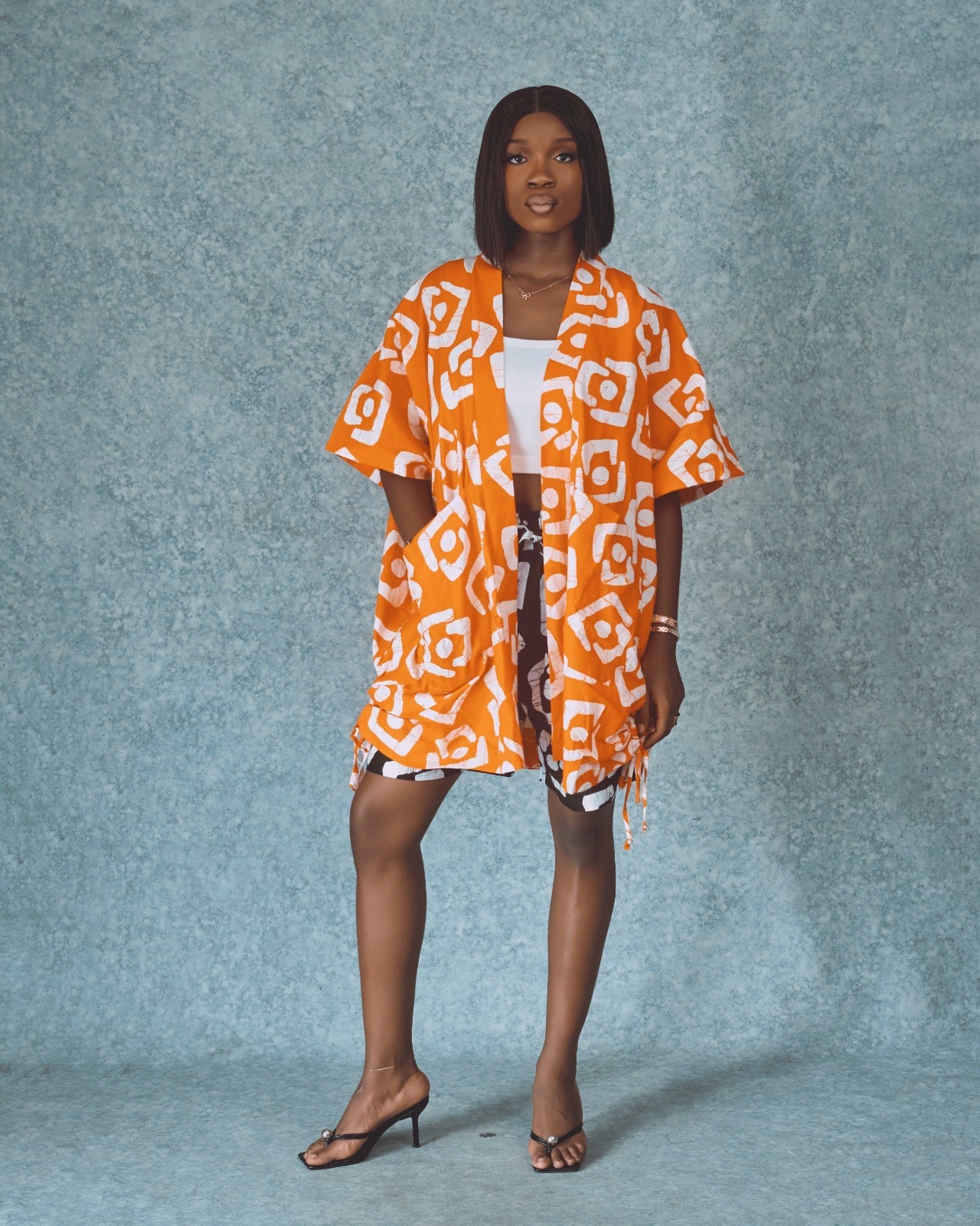 Orange kimono and knicker
