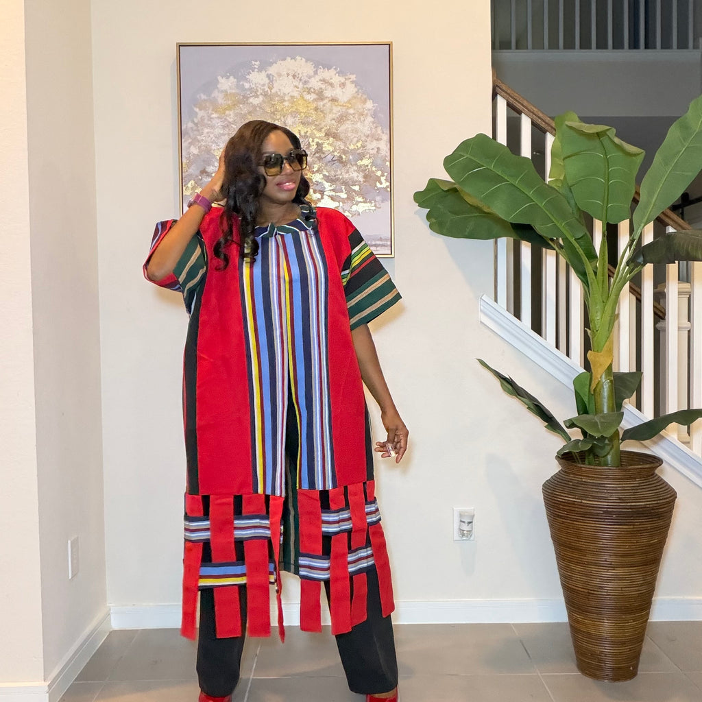 Aso Oke Kimono Jacket, Nigerian Yoruba Fabric, Boho Coat