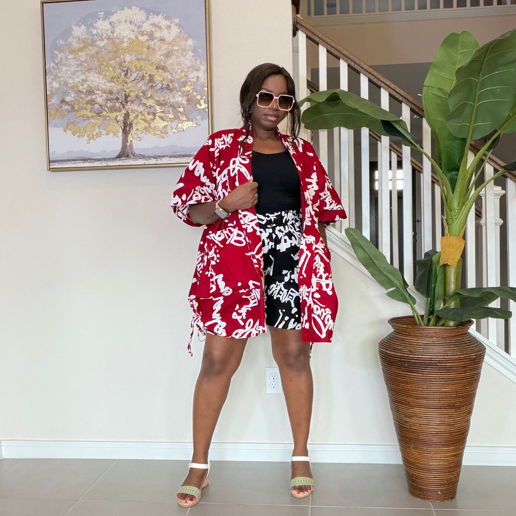 Ankara Kimono & Knicker Set: African Print Boho Lounge Outfit