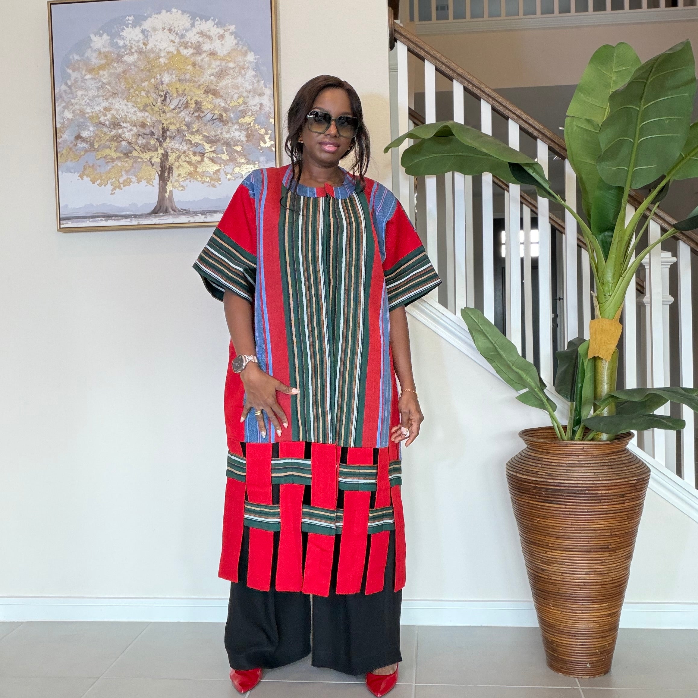 Handwoven Aso Oke Kimono Jacket | Nigerian Yoruba Fabric, Boho Coat