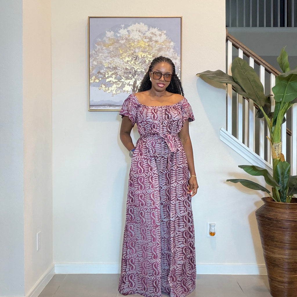 Adire Crepe Off-The-Shoulder Jumpsuit
