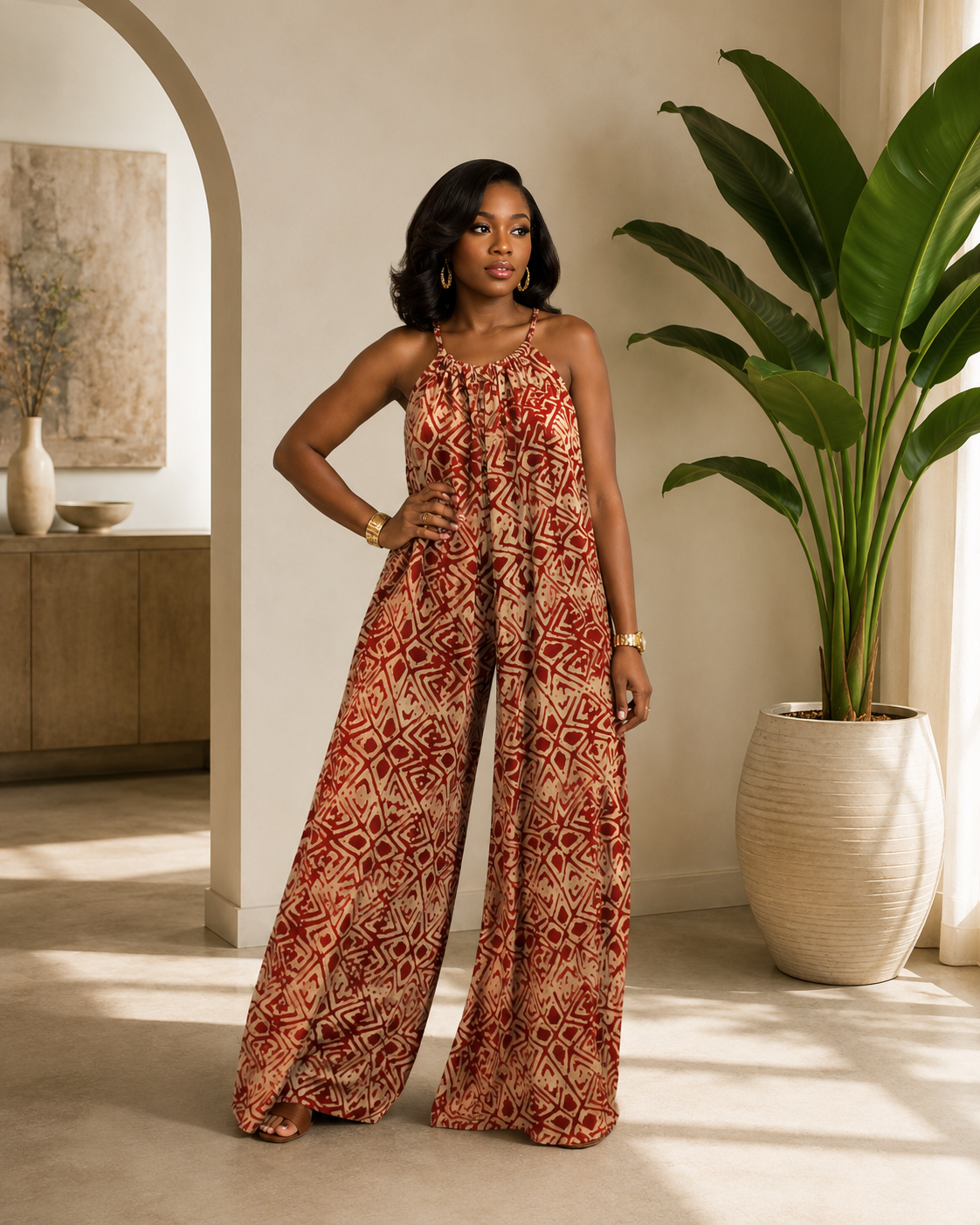 Adire Wide-Leg Jumpsuit