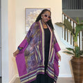 African Adire and Aso Oke Kimono, African print kimono, African fashion, Handmade African Print Robe, Boho Nigerian Fashion