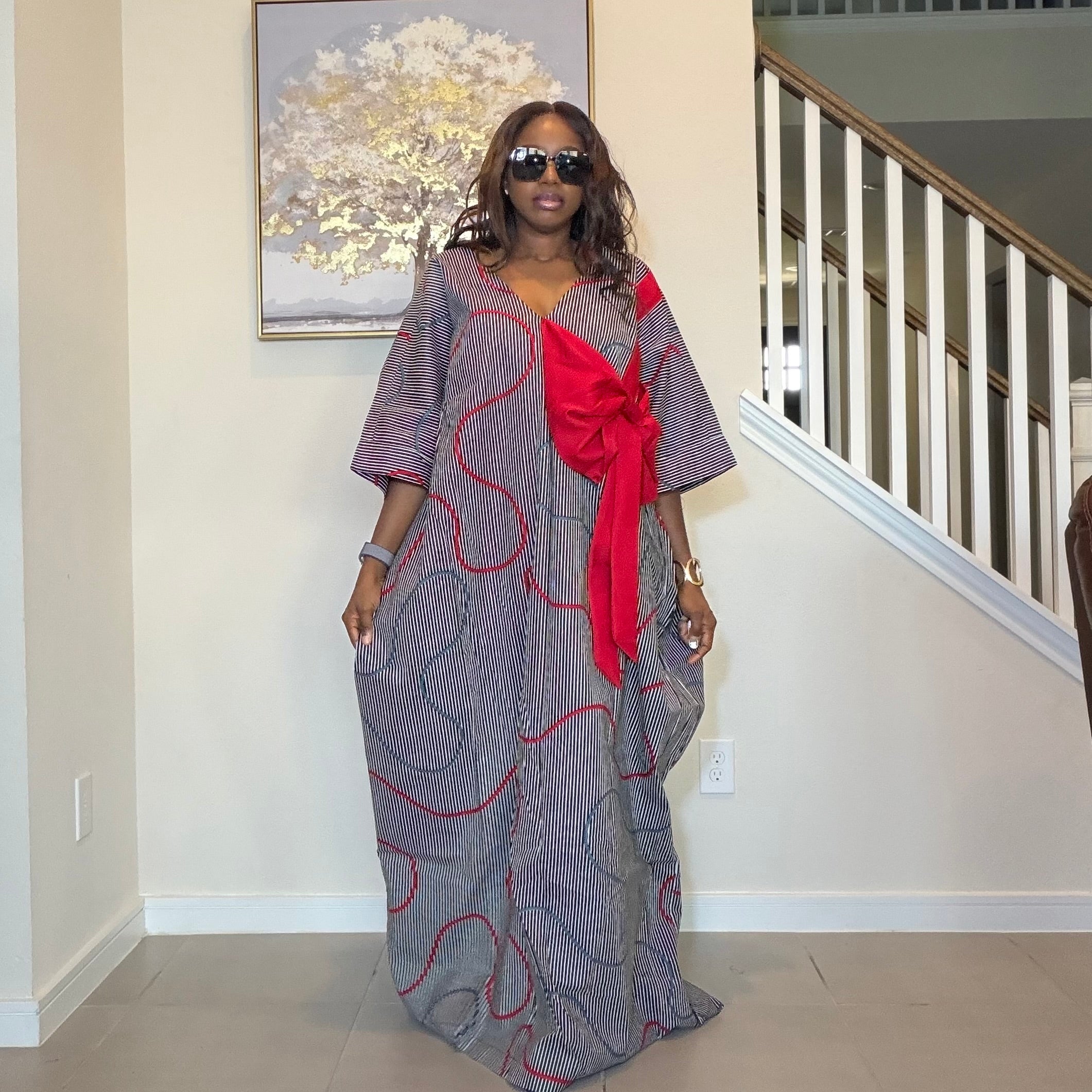Ankara Bubu Dress with Statement Bow