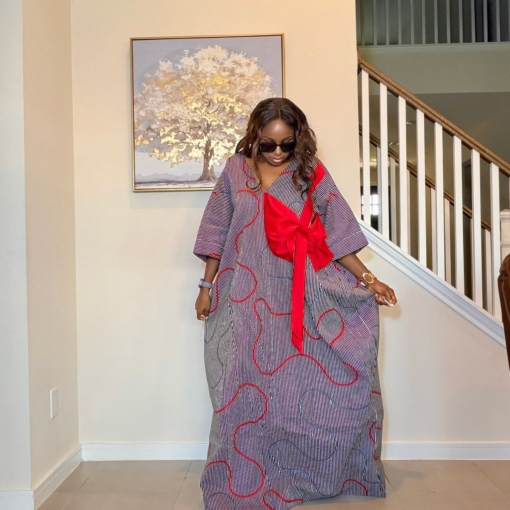 Ankara Bubu Dress with Statement Bow