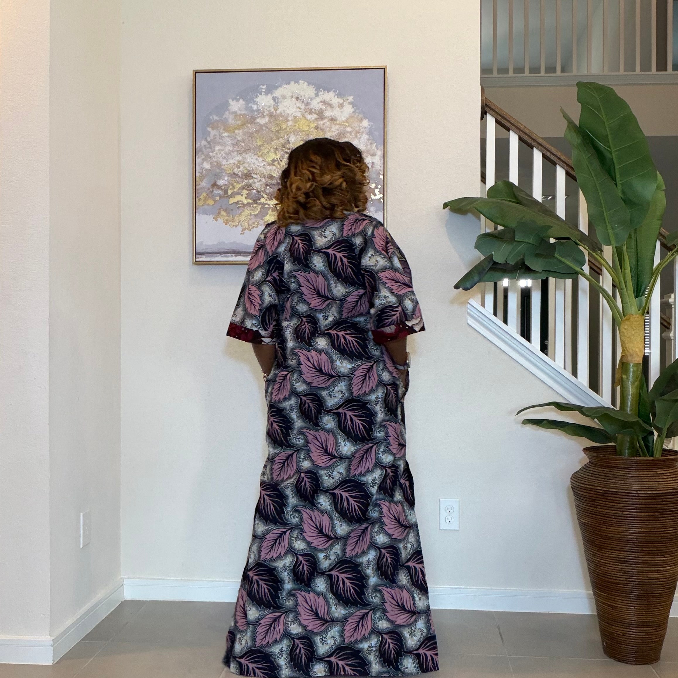 Ankara Patchwork Dress, Long Floral African Maxi