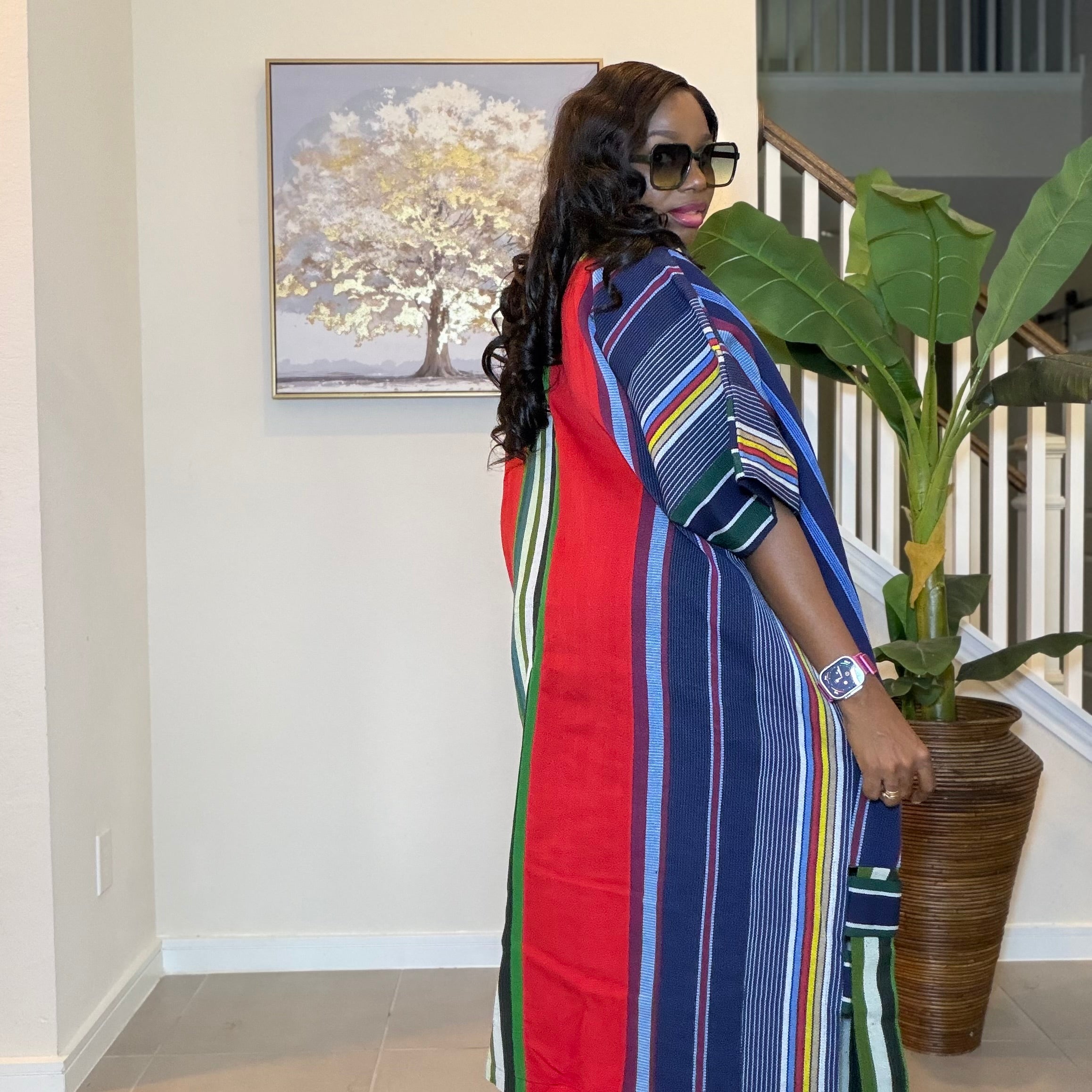 Aso Oke Kimono Jacket, Nigerian Yoruba Fabric, Boho Coat