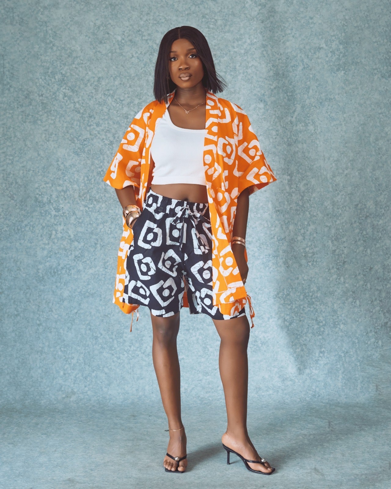 Orange kimono and knicker