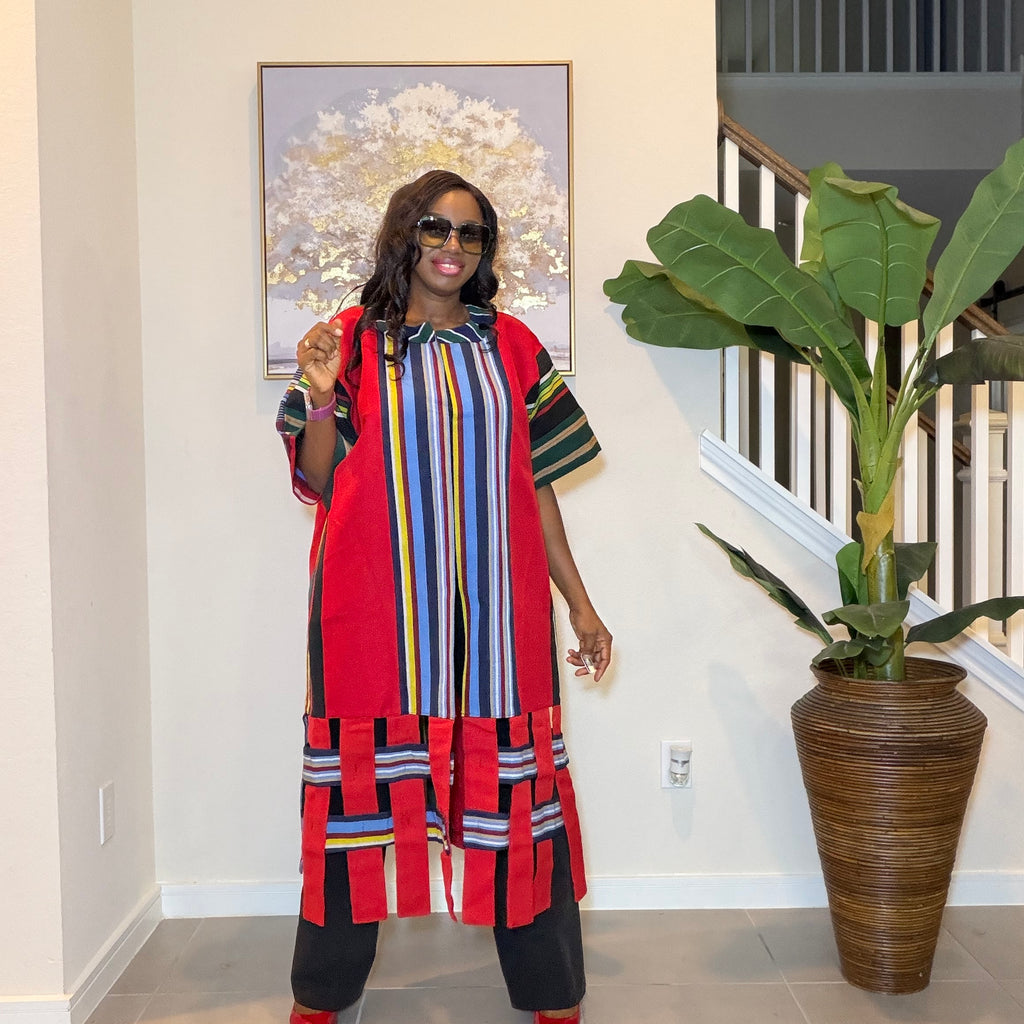 Aso Oke Kimono Jacket, Nigerian Yoruba Fabric, Boho Coat