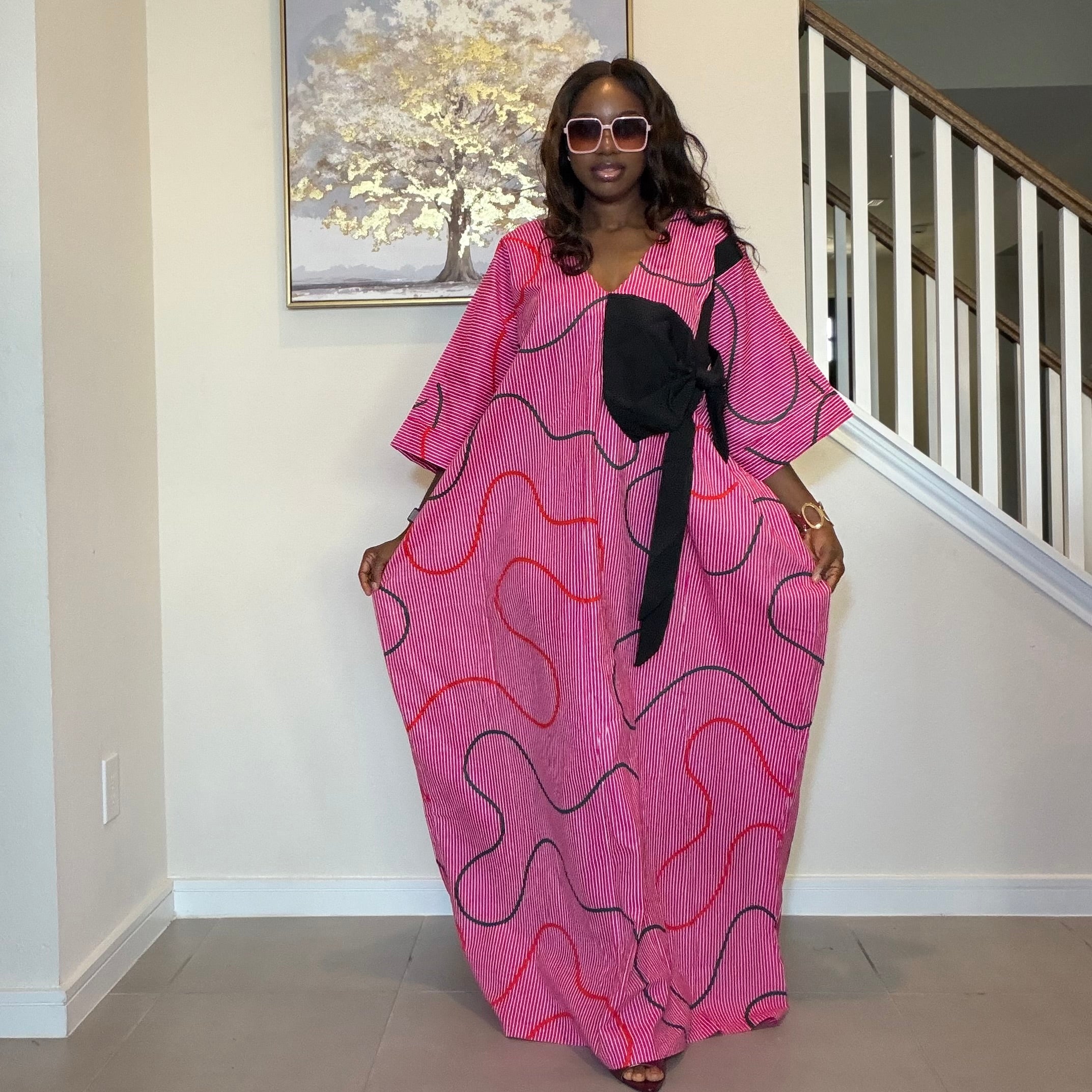 Ankara Bubu Dress with Statement Bow