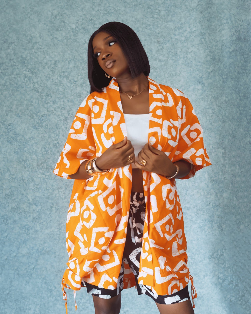 Orange kimono and knicker