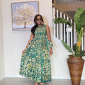 Adire Dress with Flare Sides – Sleeveless African Print Dress for Women