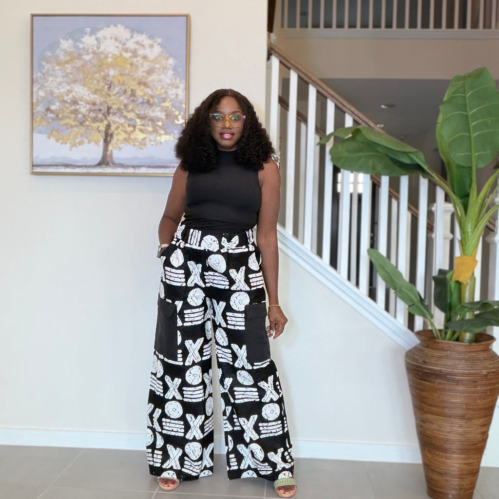 High Waist Ankara Pants: African Print Wide Leg Trousers