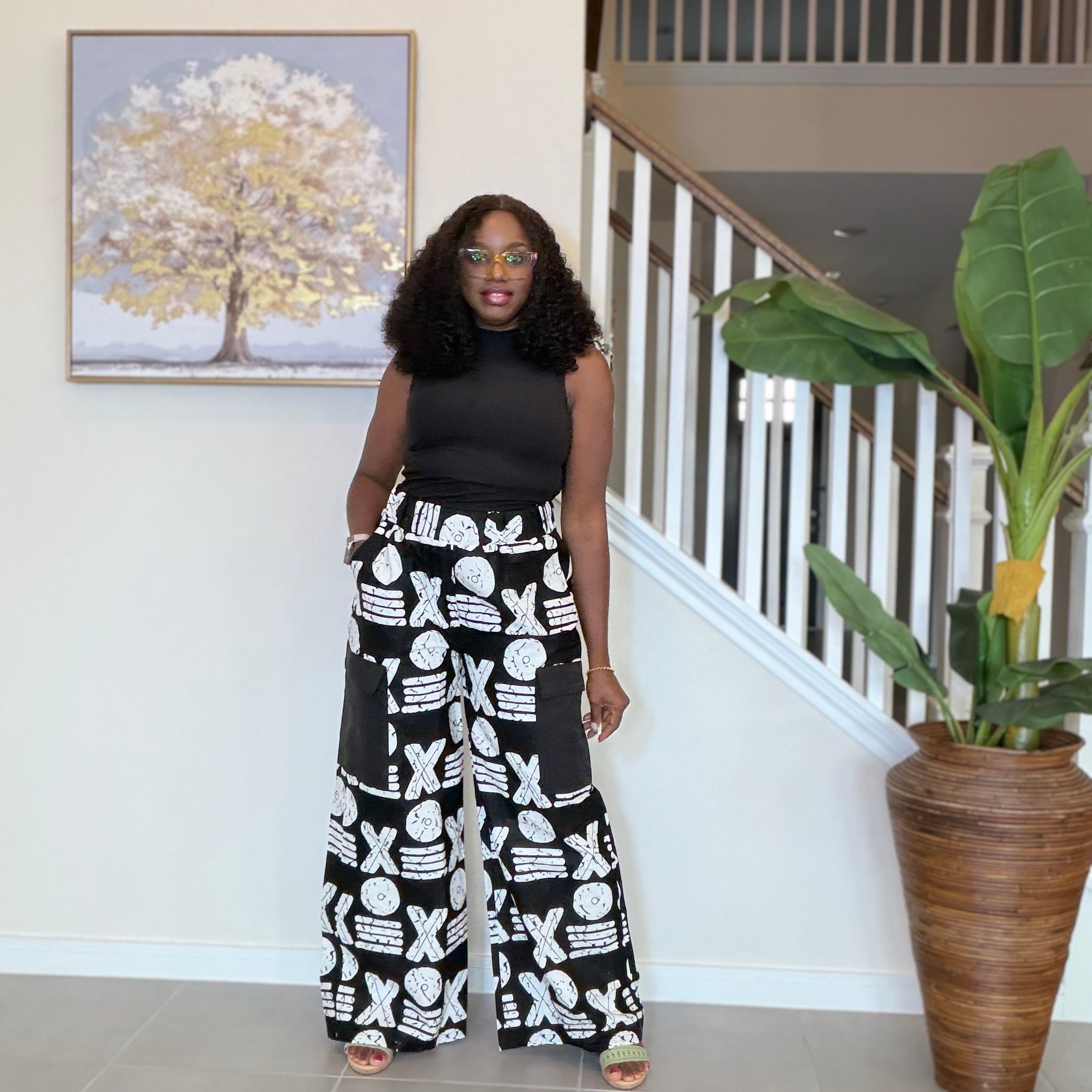 High Waist Ankara Pants: African Print Wide Leg Trousers