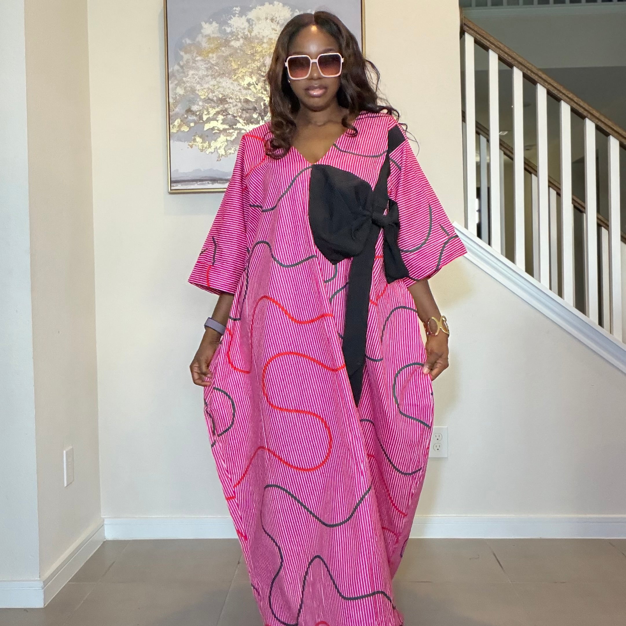 Ankara Bubu Dress with Statement Bow
