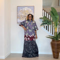 Ankara Patchwork Dress, Long Floral African Maxi