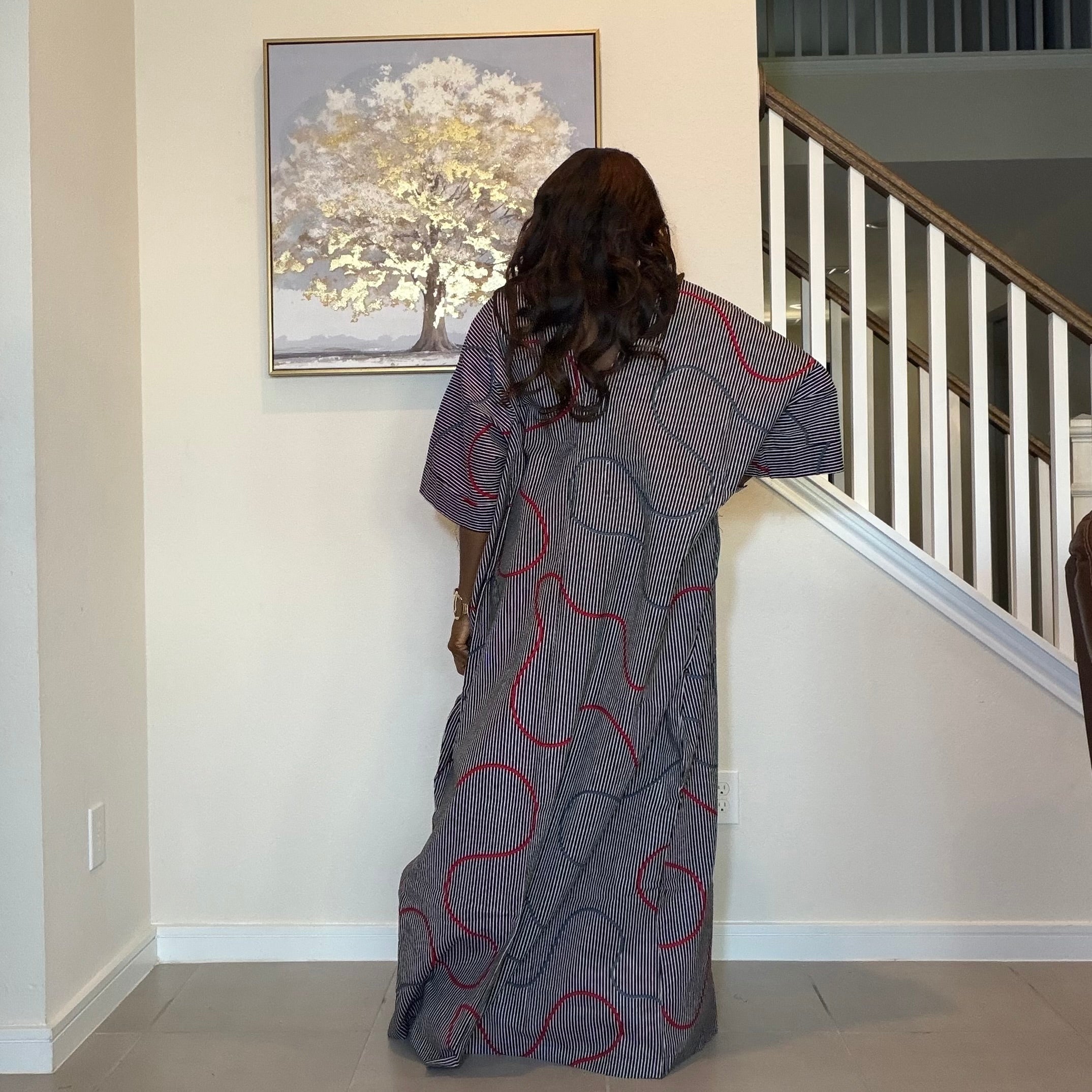 Ankara Bubu Dress with Statement Bow
