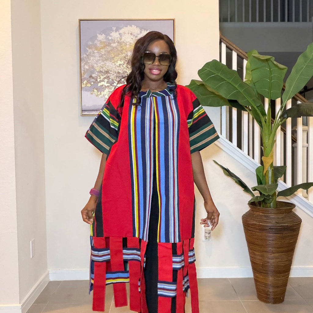 Aso Oke Kimono Jacket, Nigerian Yoruba Fabric, Boho Coat