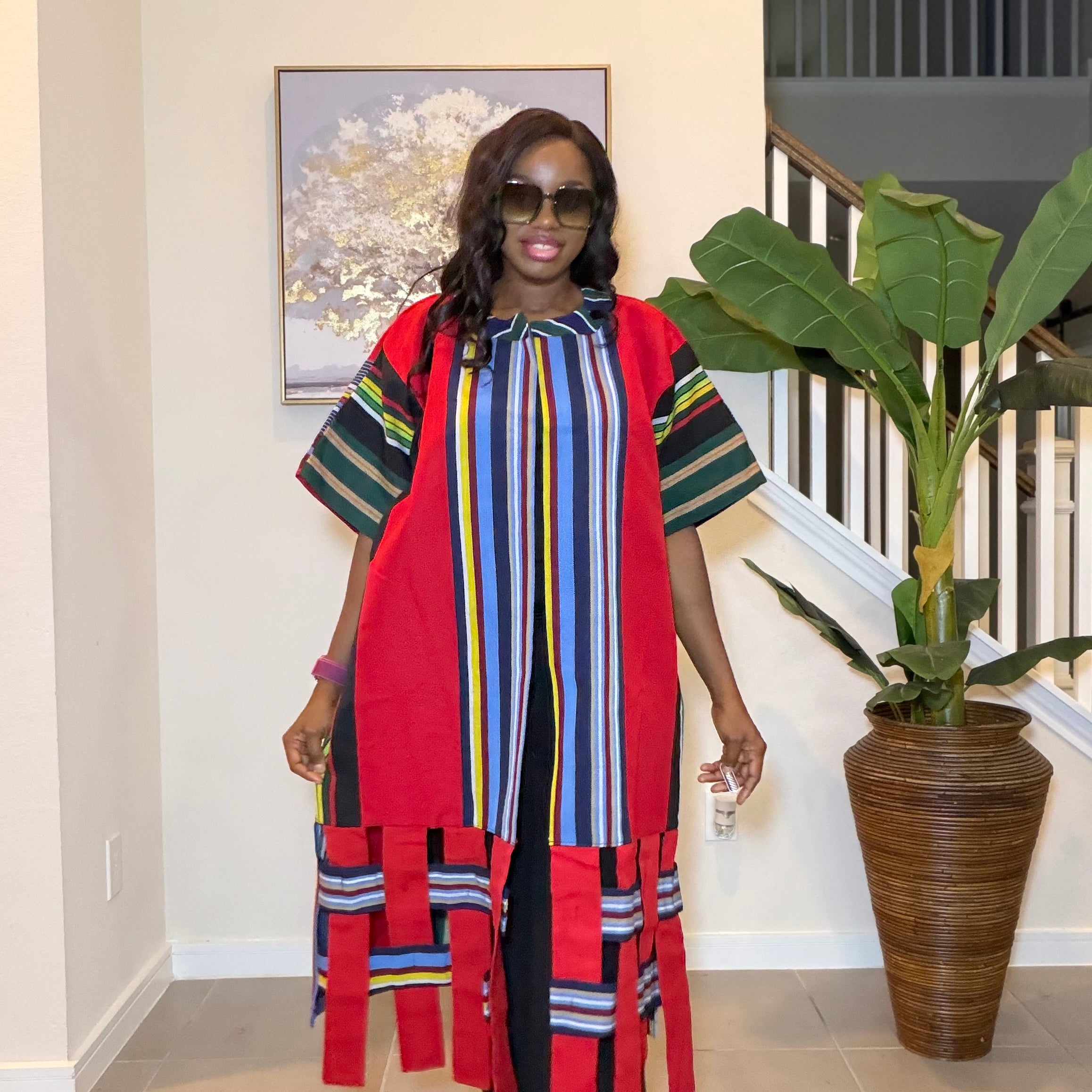 Aso Oke Kimono Jacket, Nigerian Yoruba Fabric, Boho Coat