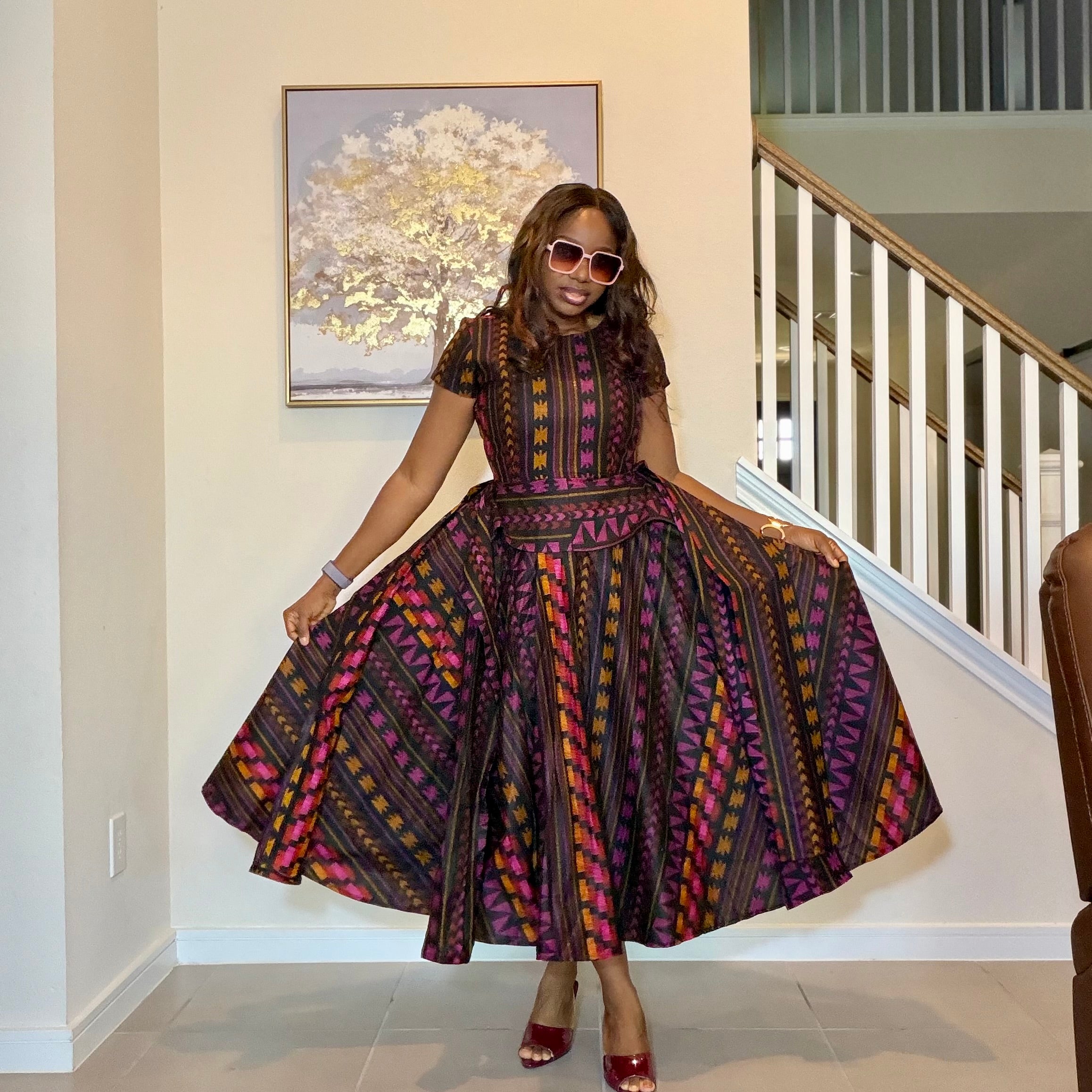 Ankara Flare Maxi Dress