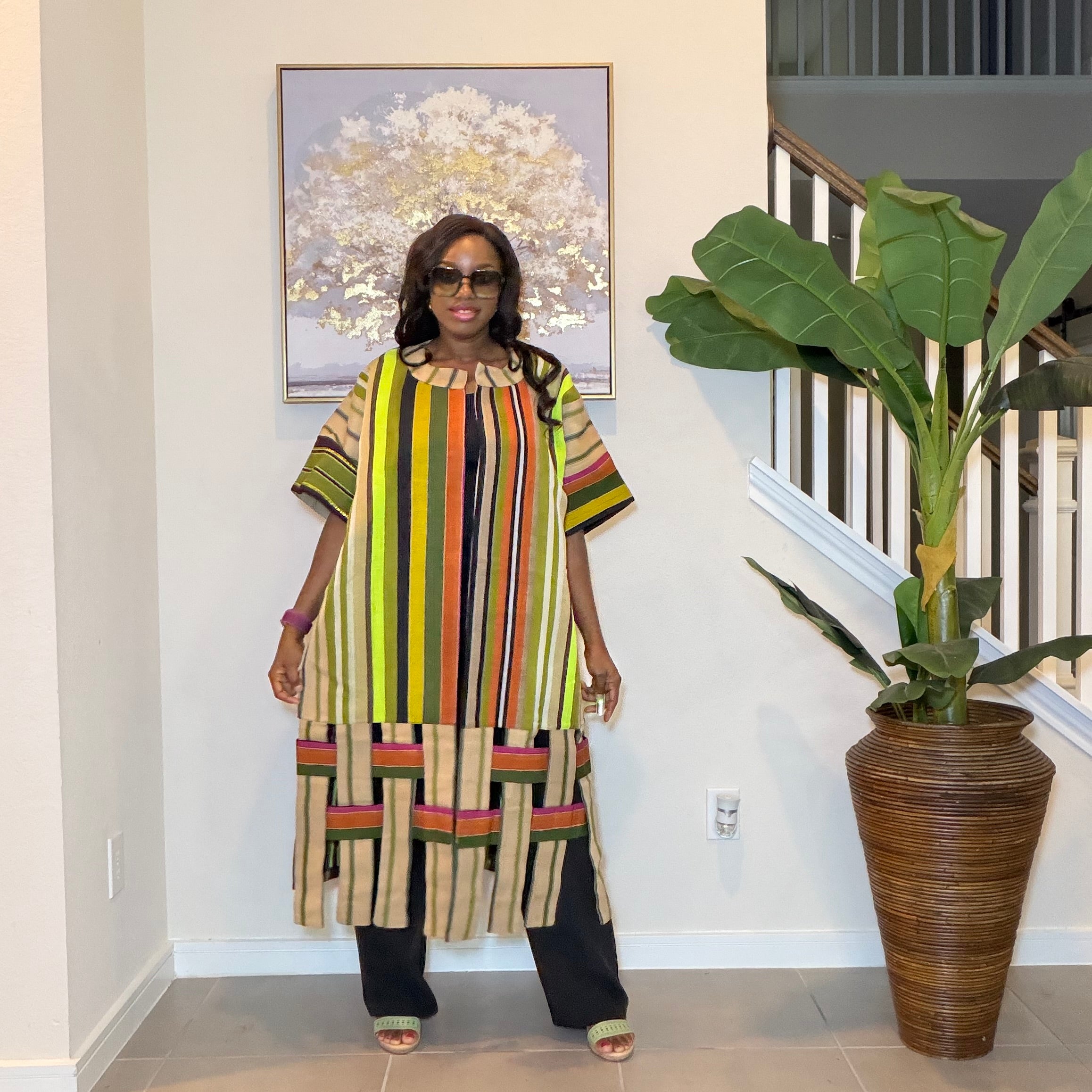 Aso Oke Kimono Jacket, Nigerian Yoruba Fabric, Boho Coat