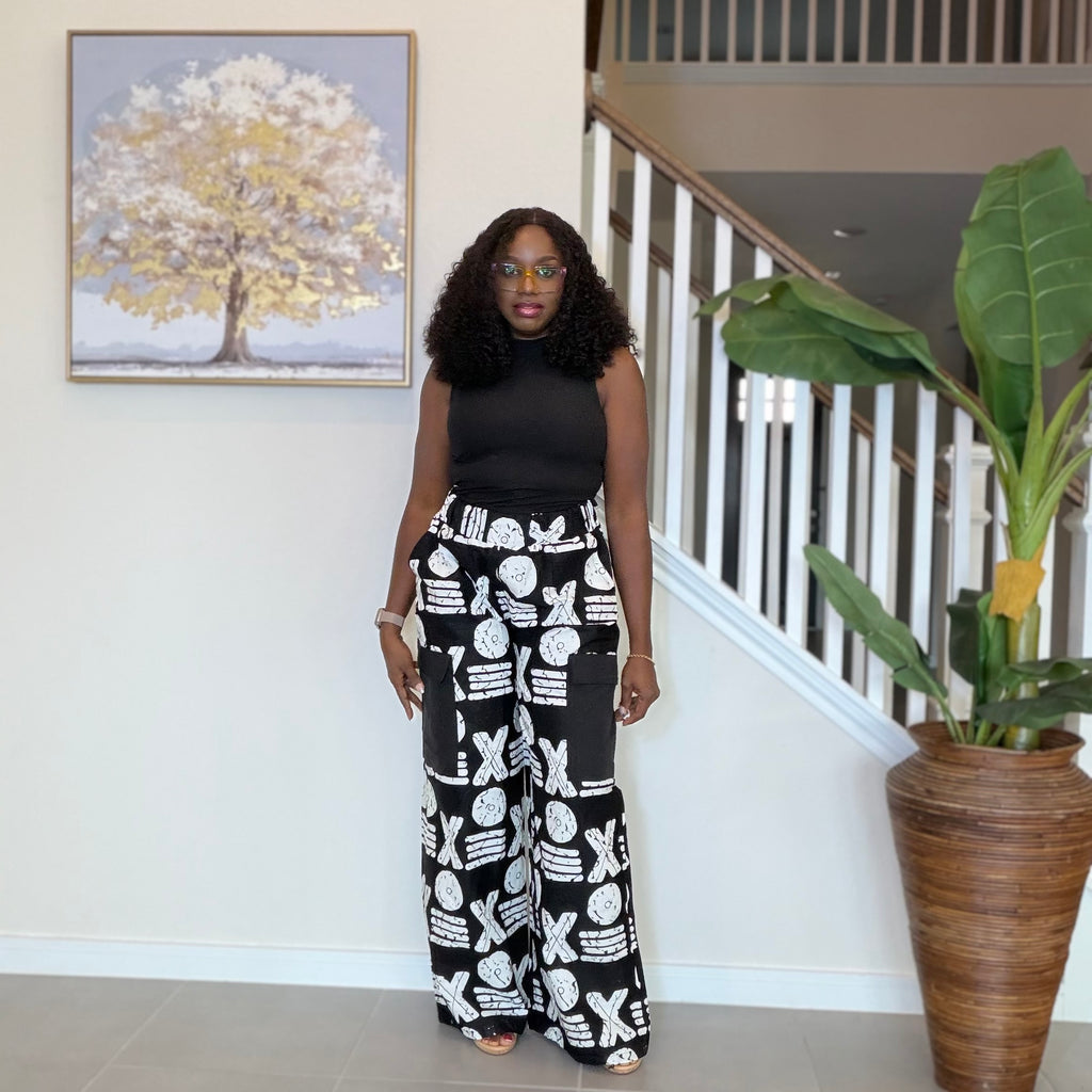 High Waist Ankara Pants: African Print Wide Leg Trousers