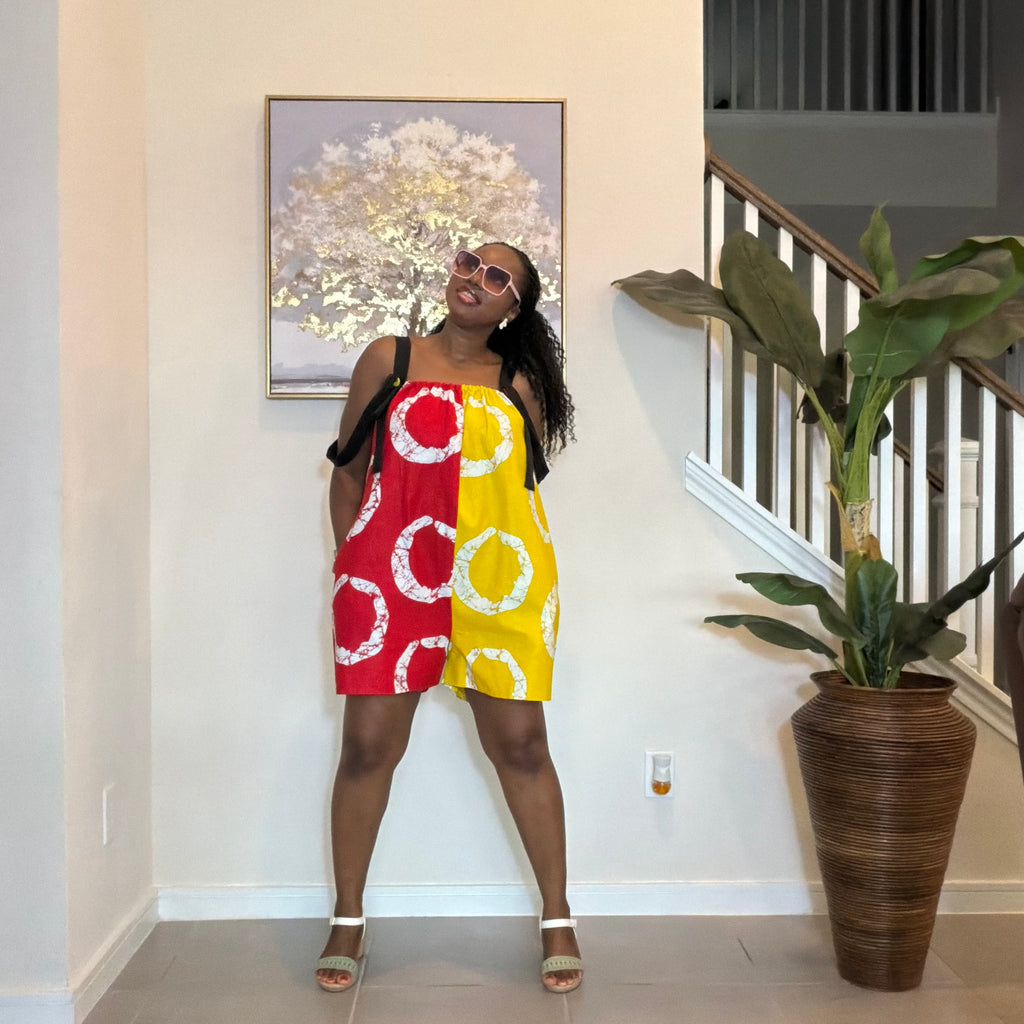 Ankara Romper, African Print Summer Playsuit