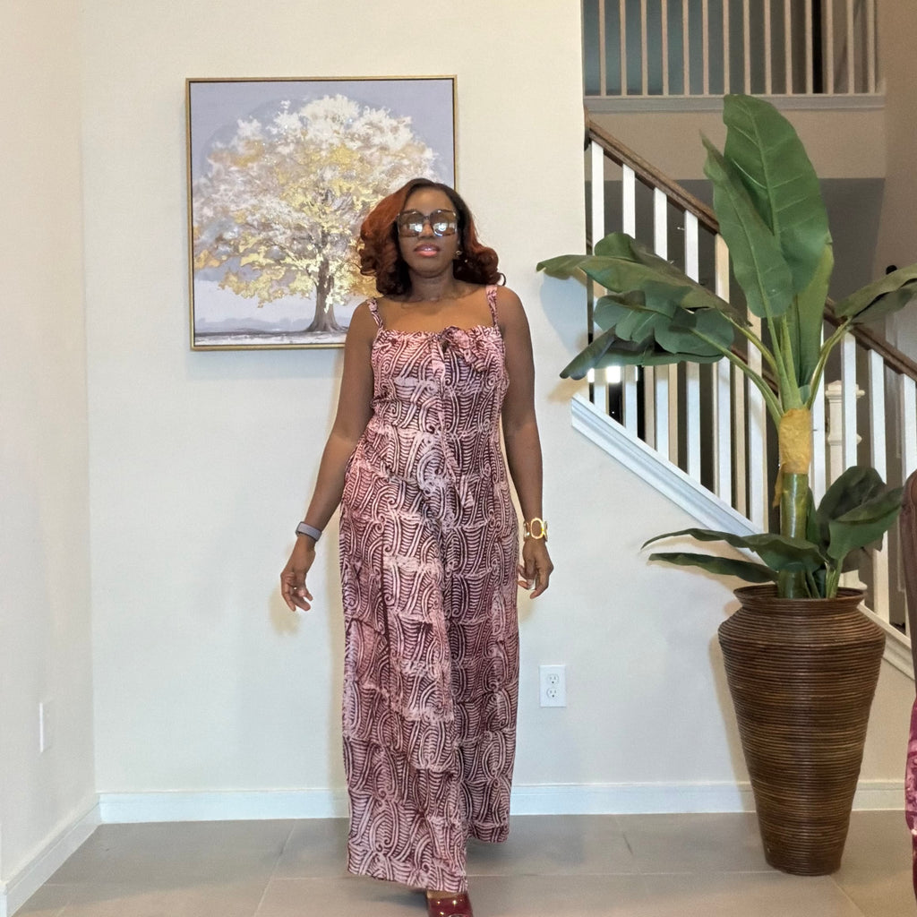 Adire Jumpsuit and Kimono Set