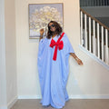 Striped Bubu Maxi Gown with Statement Bow